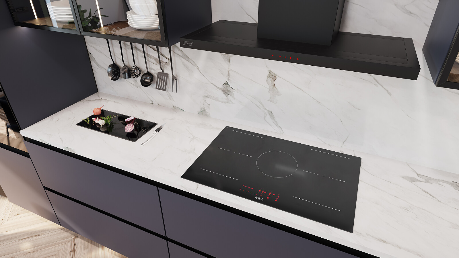 Płyta indukcyjna Kernau KIH 7534-5B BL Kitchen Connect z pięcioma polami grzewczymi