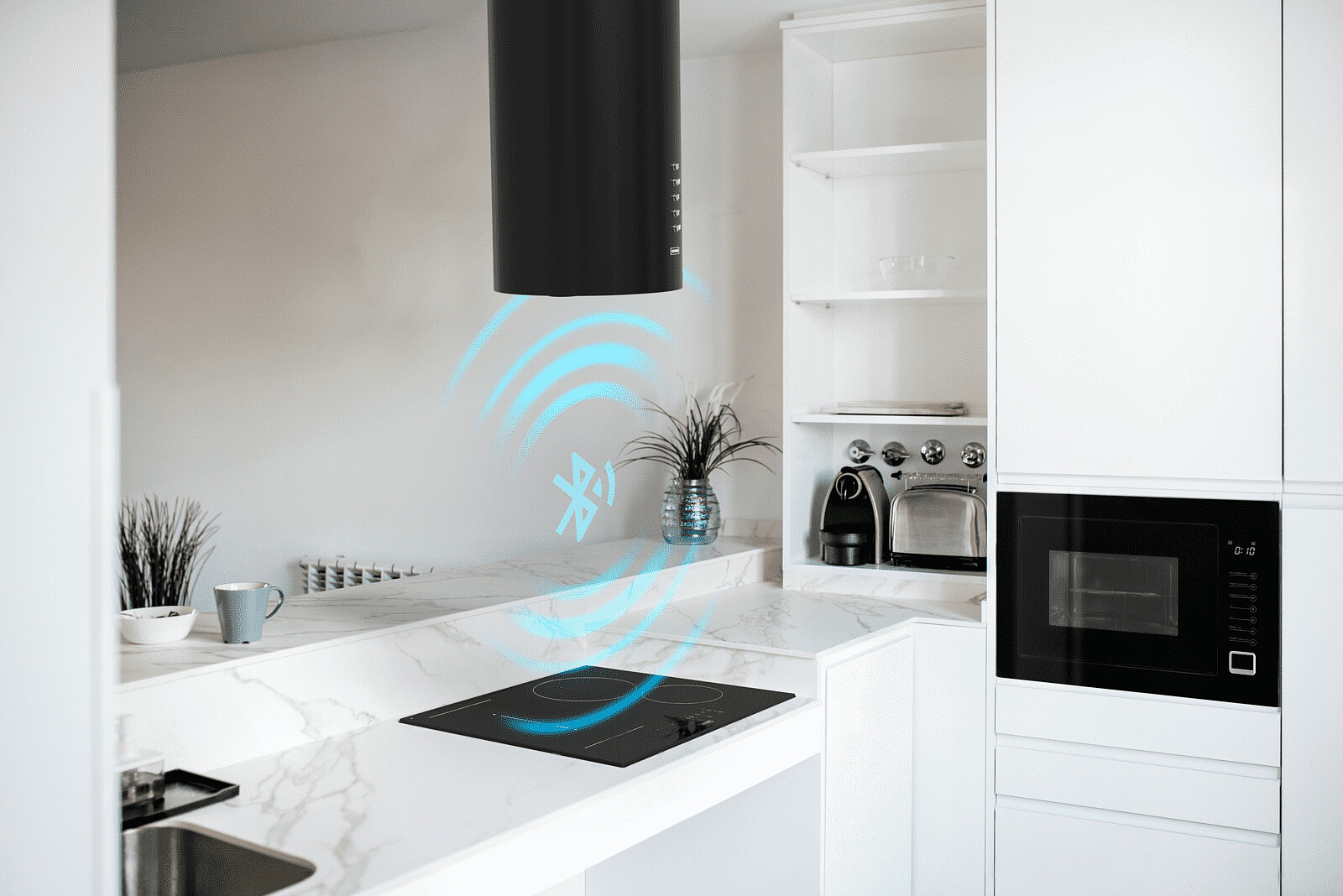Okap Kernau KCH 0440.1 B Island Kitchen Connect z automatycznym trybem pracy