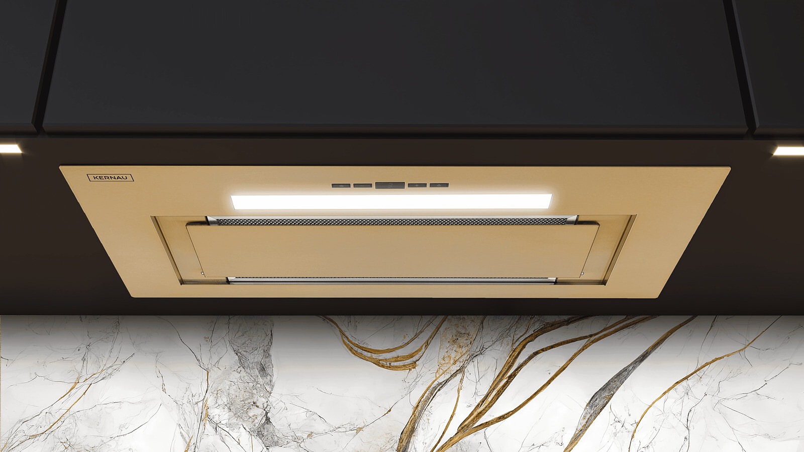 Okap Kernau KBH 2660 LightGold do zabudowy w złotym kolorze