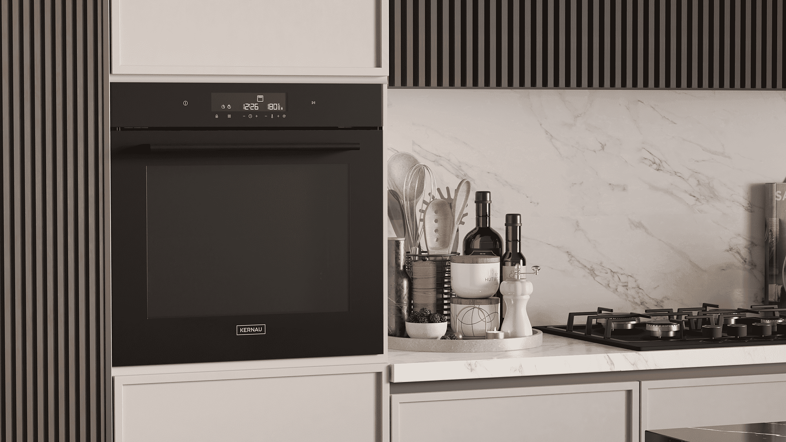 Piekarnik do zabudowy Kernau KBO 1071 S TC B SMART COOKING z wyświetlaczem LED