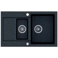Zlewozmywak granitowy Kernau KGS H 6080 1,5B1D Black Metallic