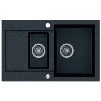 Zlewozmywak granitowy Kernau KGS H 6080 1,5B1D Black Metallic