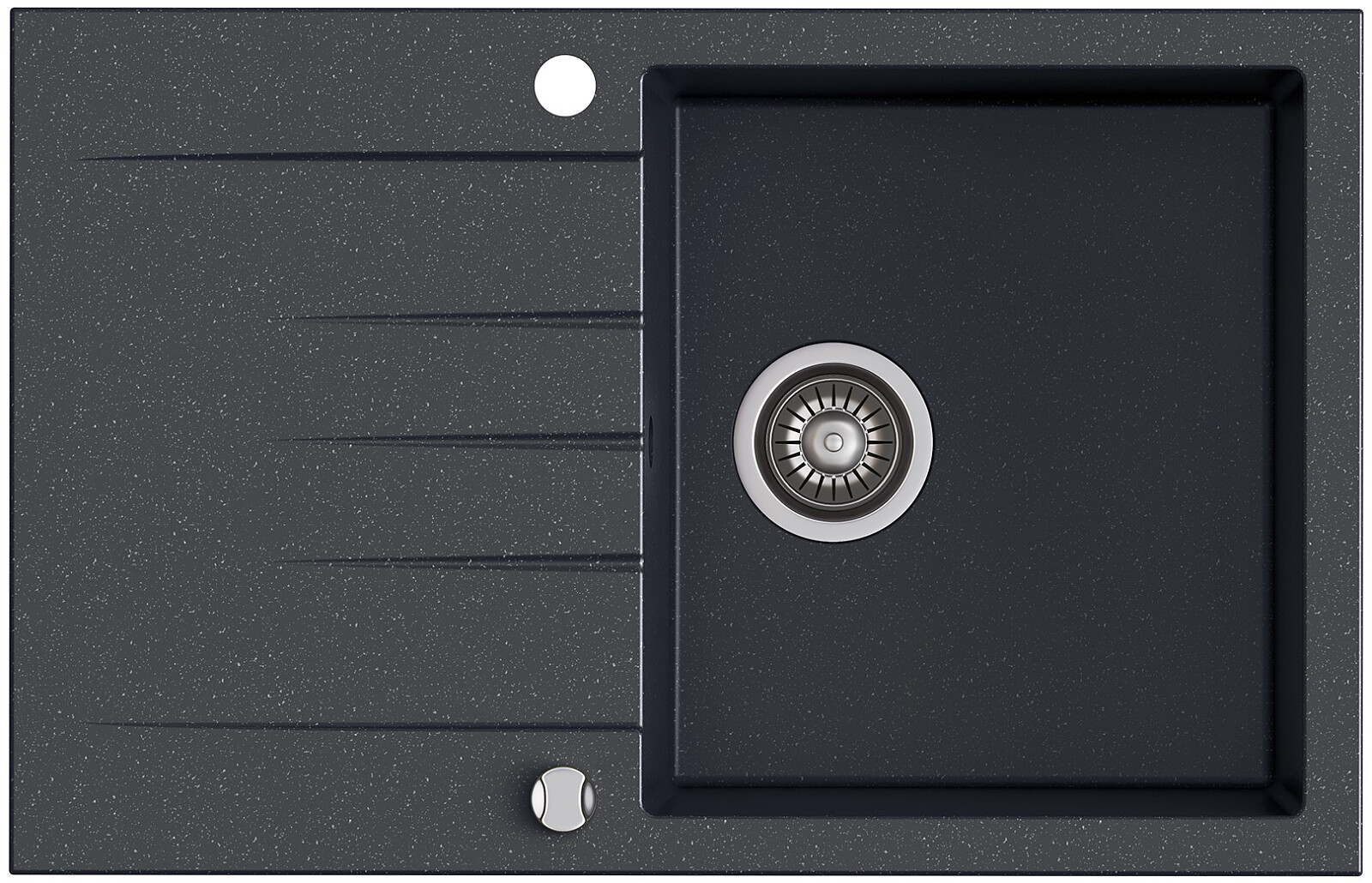 Zlewozmywak granitowy Kernau KGSV 45A 1B1D Black Metallic
