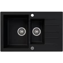 Zlewozmywak granitowy Kernau KGS A 6079 1,5B1D Deep Black