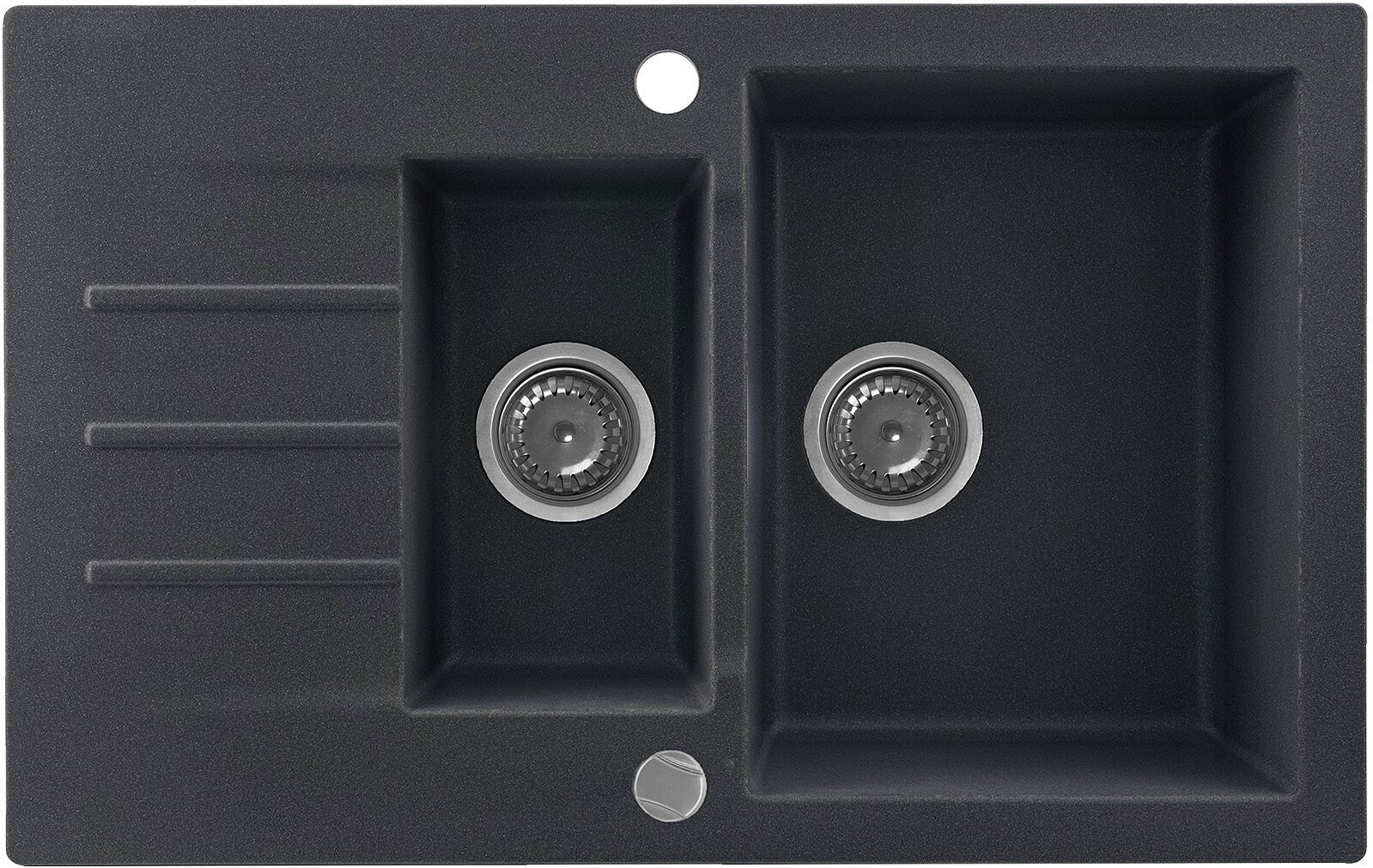 Zlewozmywak granitowy Kernau KGS A 6079 1,5B1D Black Metallic