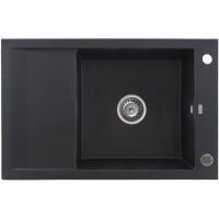 Zlewozmywak granitowy Kernau KGSM 6078 1B1D Black Metallic