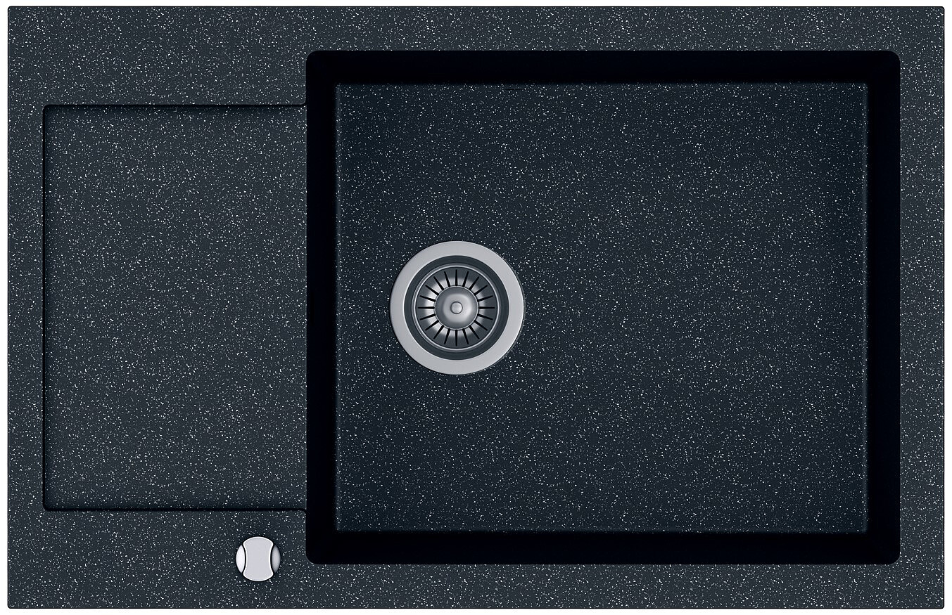 Zlewozmywak granitowy Kernau KGS H 6078 1B1D Black Metallic