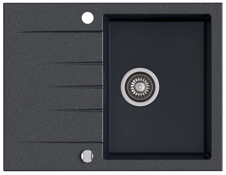 Zlewozmywak granitowy Kernau KGS V 4565A 1B1D Black Metallic