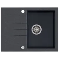 Zlewozmywak granitowy Kernau KGS V 4565A 1B1D Black Metallic