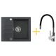 Zestaw Kernau Zlewozmywak granitowy KGSA 4560 1B1D Black Metallic + Bateria KWT 29