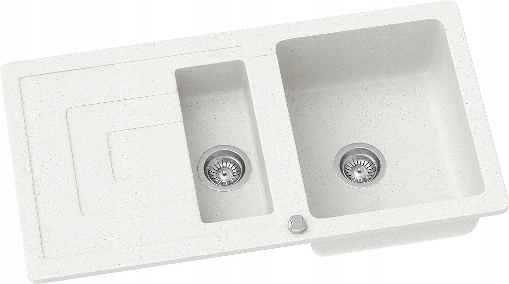 Zlewozmywak granitowy Kernau KGS R 60 1,5B1D White