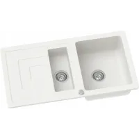 Zlewozmywak granitowy Kernau KGS R 60 1,5B1D White