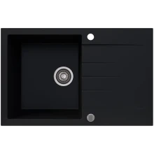 Zlewozmywak granitowy Kernau KGS V 45A 1B1D Deep Black