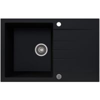 Zlewozmywak granitowy Kernau KGS V 45A 1B1D Deep Black