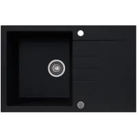 Zlewozmywak granitowy Kernau KGS V 45A 1B1D Deep Black