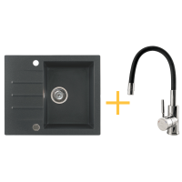 Zestaw Kernau Zlewozmywak KGS A 4560 1B1D Graphite + Bateria KWT 29 Elastic Black