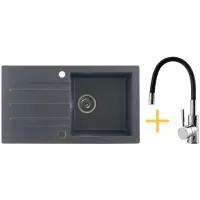 Zestaw Kernau Zlewozmywak KGS A 50 1B1D Graphite + Bateria KWT 29 Elastic Black