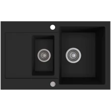 Zlewozmywak granitowy Kernau KGS H 6080 1,5B1D Deep Black