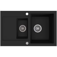 Zlewozmywak granitowy Kernau KGS H 6080 1,5B1D Deep Black
