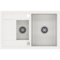 Zlewozmywak granitowy Kernau KGS W 6078 1,5B1D White