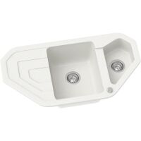 Zlewozmywak granitowy Kernau KGS R 90 A 1,5B1D White