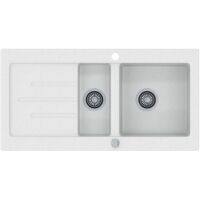 Zlewozmywak granitowy Kernau KGSV 60 1,5B1D White