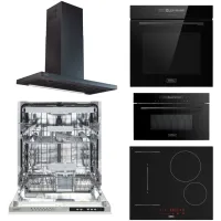 Zestaw AGD do zabudowy Kernau Zmywarka KDI 6854 SD + Piekarnik KBO 1371 S TC B + Płyta KIH 6413-4B BL Kitchen Connect + Kuchenka KMO 3571 TC B + Okap KCH 0991 B Kitchen Connect