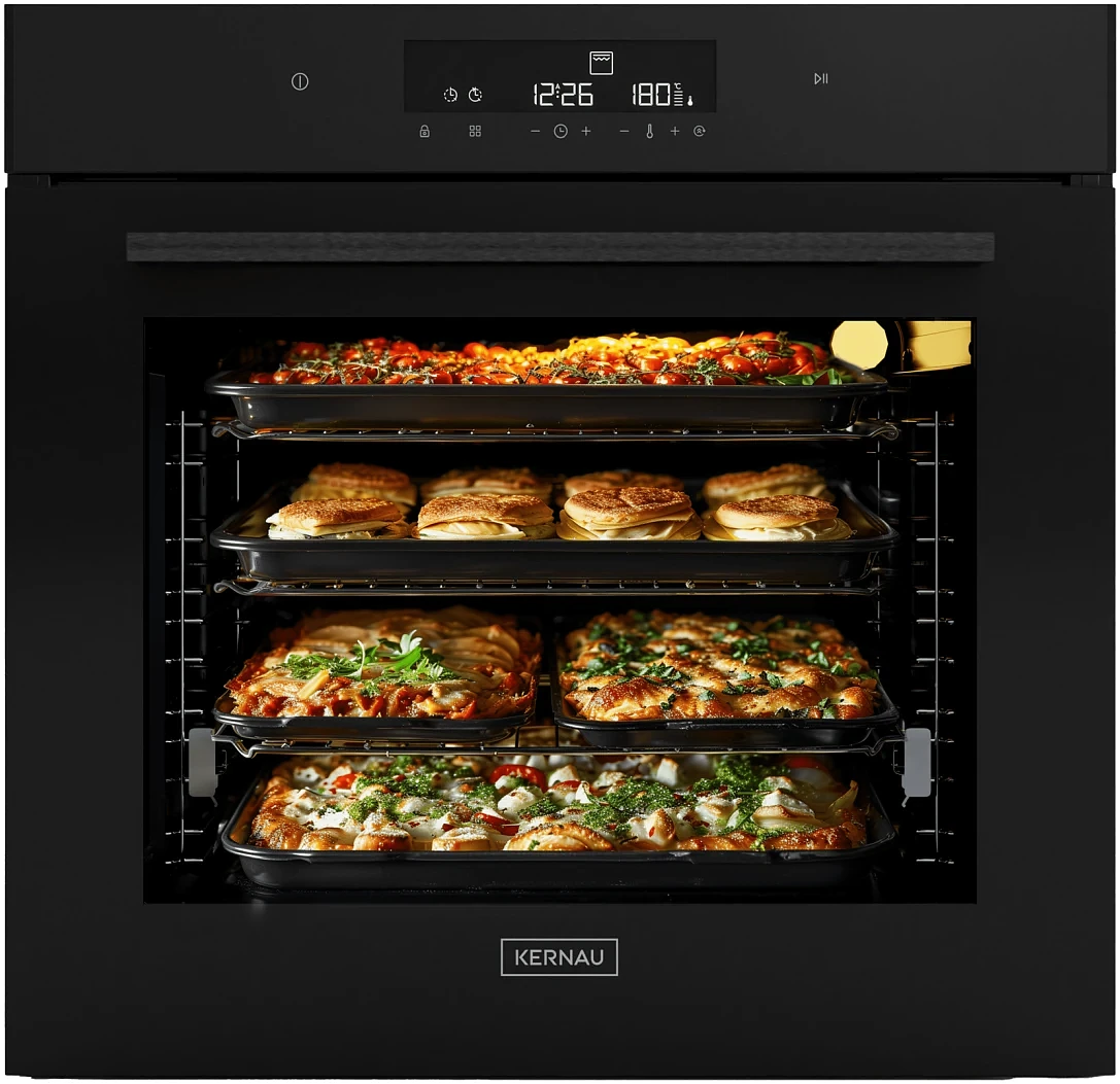 Piekarnik elektryczny Kernau KBO 1071 S TC B Smart Cooking Heat Wrap Termoobieg 3D Czarne szkło