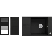 Zestaw granitowy Kernau Zlewozmywak KGS D 6078 1B1D Deep Black + Gold Metallic