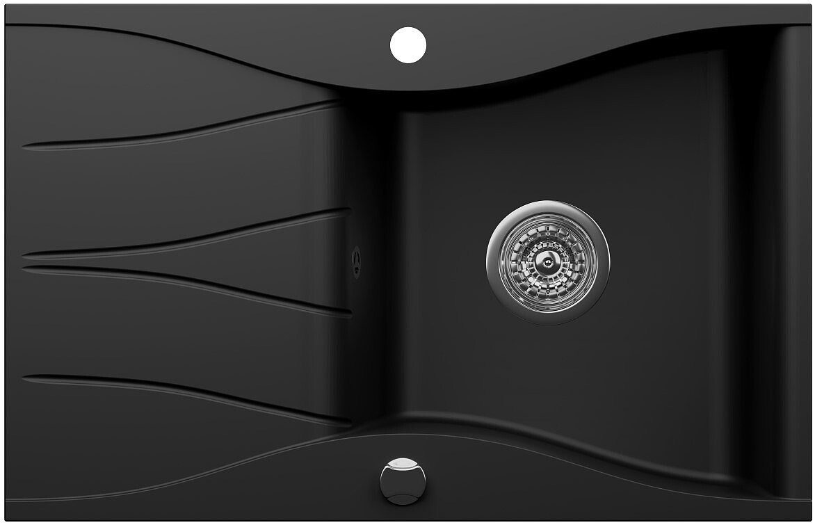 Zlewozmywak granitowy Kernau KGS O 6078 1B1D Deep Black