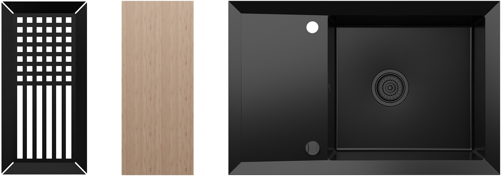 Zlewozmywak granitowy Kernau KGS Y 6078 1B1D Deep Black