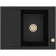 Zlewozmywak granitowy Kernau KGSM 4565 1B1D Deep Black + Gold Metallic
