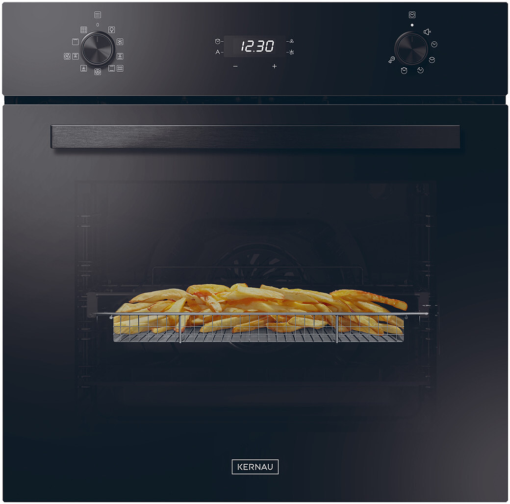 Piekarnik elektryczny Kernau KBO 0872 P S PT B AirFry Grill Termoobieg 3D Pyroliza Czarne szkło