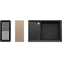 Zlewozmywak granitowy Kernau KGS Y 6078 1B1D Black Metallic