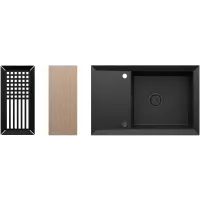 Zlewozmywak granitowy Kernau KGS Y 6078 1B1D Black Metallic