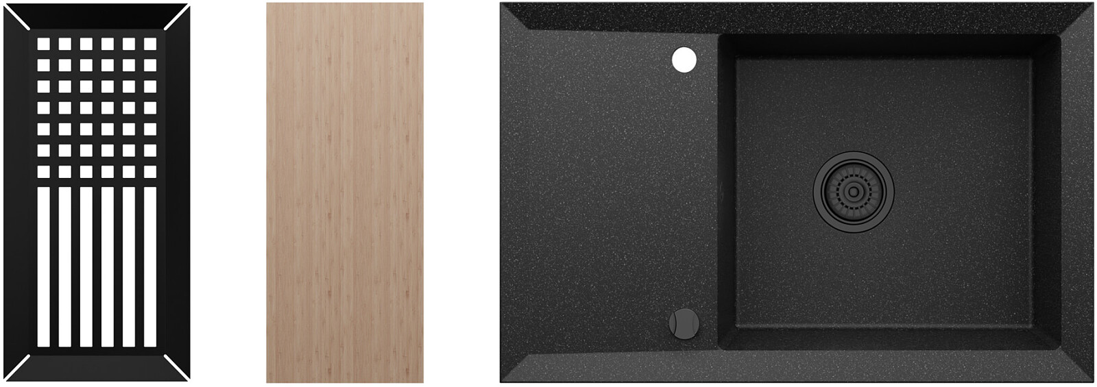 Zlewozmywak granitowy Kernau KGS Y 6078 1B1D Black Metallic