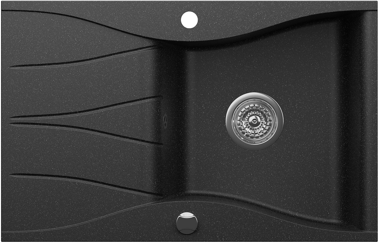 Zlewozmywak granitowy Kernau KGS O 6078 1B1D Black Metallic