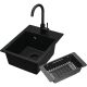 Zestaw Kernau Zlewozmywak KGS L 40 1B Deep Black + Bateria KWT 47 Deep Black + Koszyk ociekowy KPB 01 Matt Black