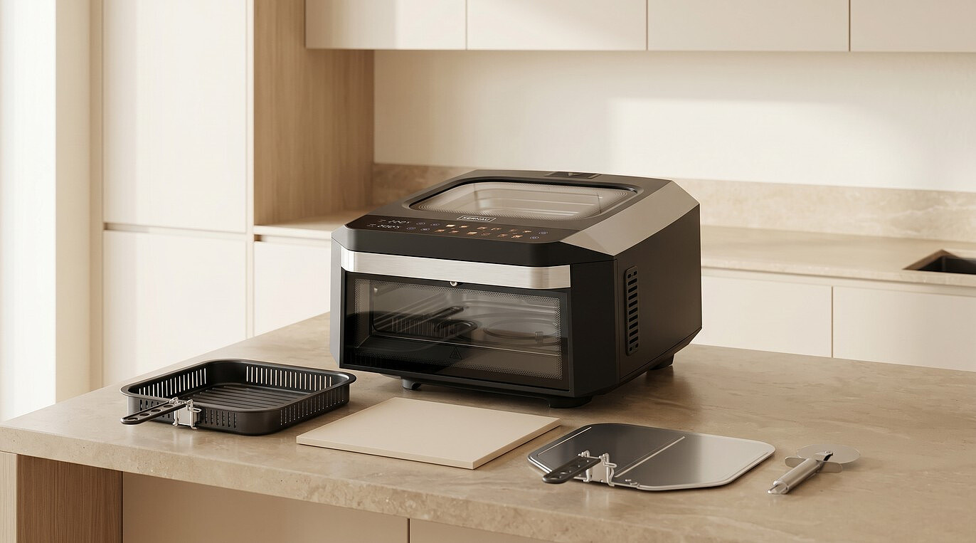 piec do pizzy z funkcja airfryer kernau ksap 132 eb aranzacja zestaw