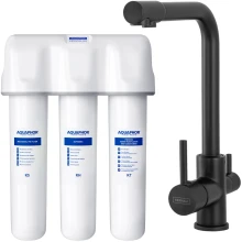 Zestaw Bateria Kernau Actea KWT 46 Matt Black + Filtr podzlewozmywakowy Aquaphor Kryształ HA